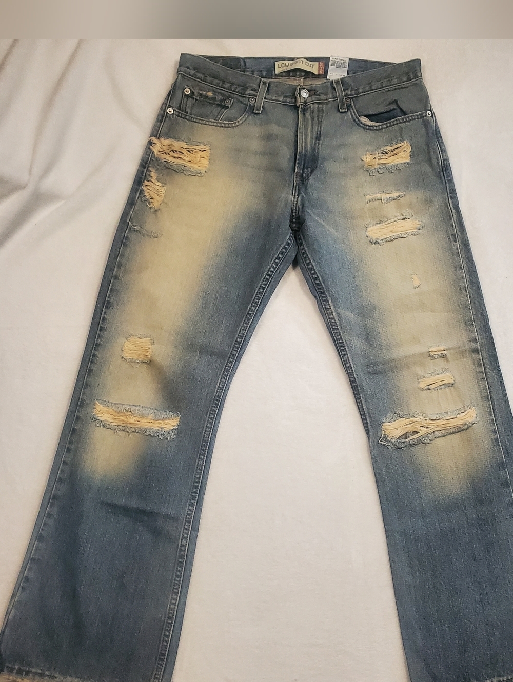 Levi's Light Blue Distressed Boyfriend Jeans - Picture 2 of 4